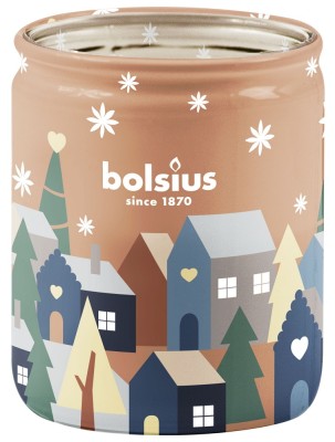 Bolsius Silent Night świąteczna świeca zapachowa w szkle 82/68 - Orzechy i Wanilia