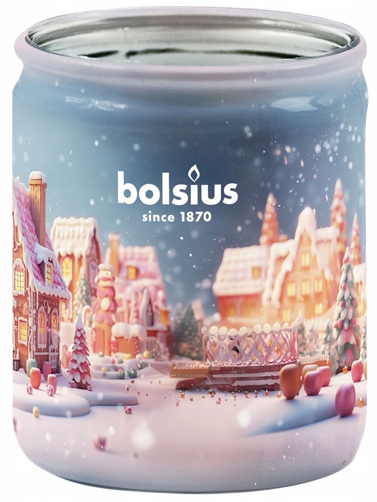 Bolsius True Glow świąteczna świeca zapachowa w szkle 82/68 - Crème Brûlée