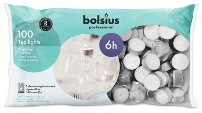 Bolsius podgrzewacze bezzapachowe białe 6 godzinne worek foliowy 100 sztuk