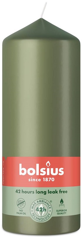 Bolsius Essentials Zielona Oliwka świeca pieńkowa 150/58mm