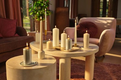 Bolsius Essentials Mglisty Róż świeca pieńkowa 150/58mm