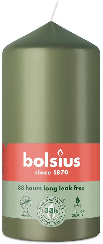 Bolsius Essentials Zielona Oliwka świeca pieńkowa 120/58mm