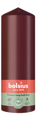 Bolsius Essentials Aksamitna Czerwień świeca pieńkowa 200/68mm