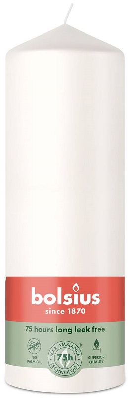 Bolsius Essentials Mroźna Biel świeca pieńkowa 200/68mm