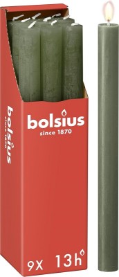 Bolsius Rustic Zielona Oliwka świeca stołowa 270/23mm - 9 sztuk