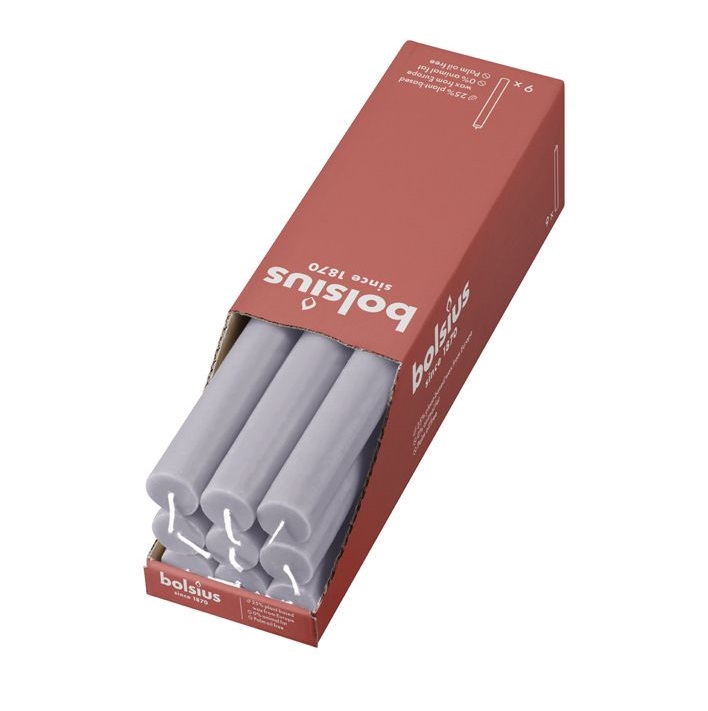 Bolsius Rustic Matowa Lawenda świeca stołowa 270/23mm - 9 sztuk