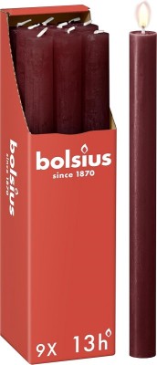 Bolsius Rustic Aksamitna Czerwień świeca stołowa 270/23mm - 9 sztuk