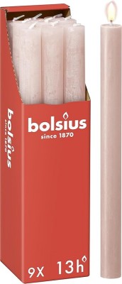 Bolsius Rustic Mglisty Róż świeca stołowa 270/23mm - 9 sztuk