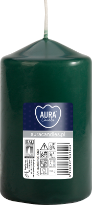 Bispol Aura sw60/100-060 Butelkowa Zieleń świeca walec 6x10cm - 30 godzin