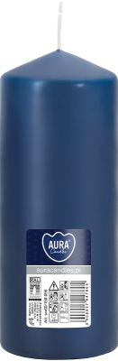 Bispol Aura sw60/150-056 Granatowa świeca walec 6x15cm - 48 godzin