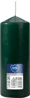 Bispol Aura sw60/150-060 Butelkowa Zieleń świeca walec 6x15cm - 48 godzin