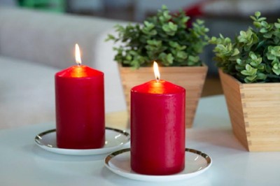 Bispol Aura sw80/150-030 Czerwona świeca walec 8x15cm - 66 godzin