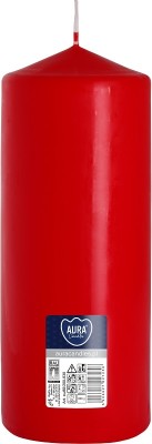 Bispol Aura sw80/200-030 Czerwona świeca walec 8x20cm - 90 godzin