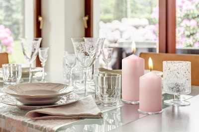 Bispol Aura sw80/250-036 Burgund świeca walec 8x25cm - 160 godzin