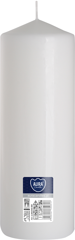 Bispol Aura sw80/250-090 Biała świeca walec 8x25cm - 160 godzin