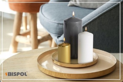 Bispol Aura sw40/60-271 Srebrny Metalik świece wotywne - 4 sztuki