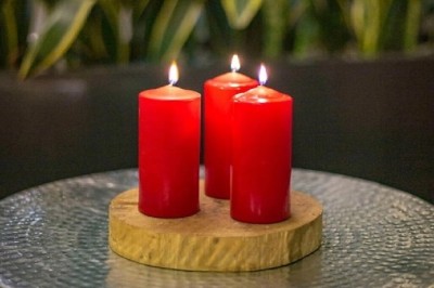 Bispol Aura sw40/80-030 Czerwone świece wotywne 4x8cm - 4 sztuki