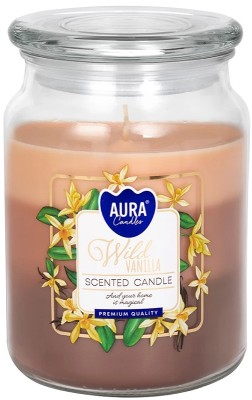 Bispol Aura snd99t-387 Dzika Wanilia duża trójkolorowa świeca zapachowa w słoju z wieczkiem 100h