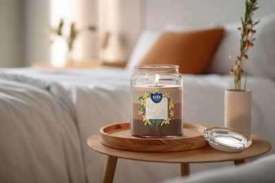 Bispol Aura snd99t-387 Dzika Wanilia duża trójkolorowa świeca zapachowa w słoju z wieczkiem 100h