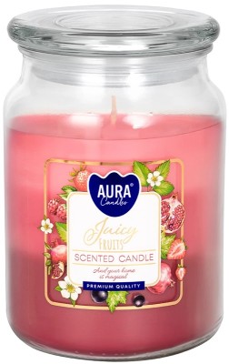 Bispol Aura snd99t-386 Soczyste Owoce duża trójkolorowa świeca zapachowa w słoju z wieczkiem 100h