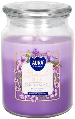 Bispol Aura snd99t-385 Lawendowe Ukojenie duża trójkolorowa świeca zapachowa w słoju z wieczkiem 100h
