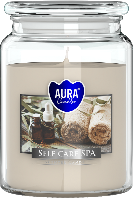 Bispol Aura snd99-363 Self Care Spa duża świeca zapachowa w słoju z wieczkiem 100h