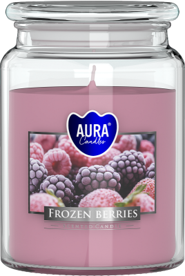 Bispol Aura snd99-314 Mrożone Jagody duża świeca zapachowa w słoju z wieczkiem 100h