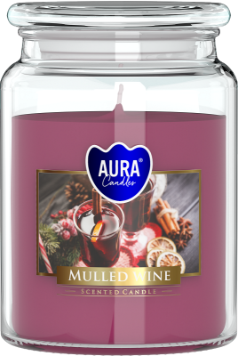 Bispol Aura snd99-195 Grzane Wino duża świeca zapachowa w słoju z wieczkiem 100h