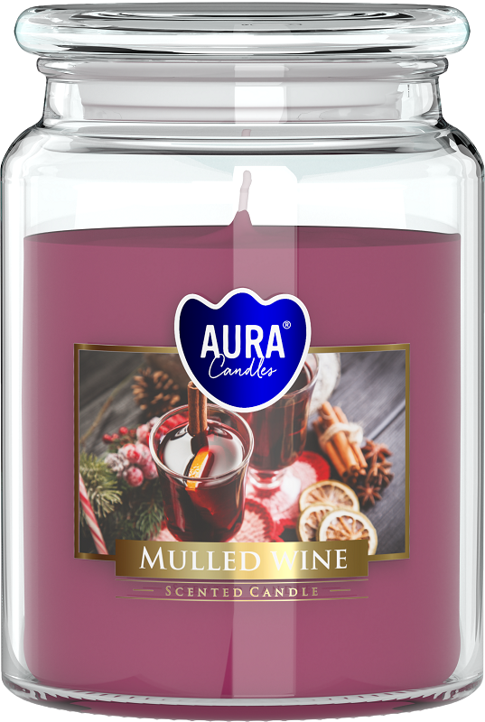 Bispol Aura snd99-195 Grzane Wino duża świeca zapachowa w słoju z wieczkiem 100h