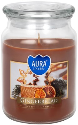 Bispol Aura snd99-346 Pierniczki duża świeca zapachowa w słoju z wieczkiem 100h