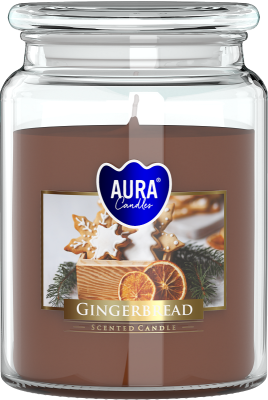 Bispol Aura snd99-346 Pierniczki duża świeca zapachowa w słoju z wieczkiem 100h