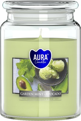 Bispol Aura snd99-353 Mięta Ogrodowa z Awokado duża świeca zapachowa w słoju z wieczkiem 100h