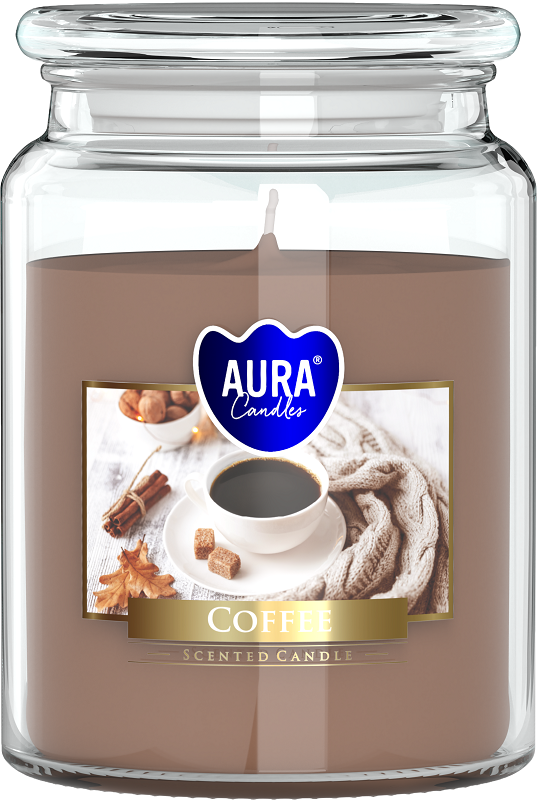 Bispol Aura snd99-89 Kawa duża świeca zapachowa w słoju z wieczkiem 100h