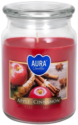Bispol Aura snd99-87 Jabłko i Cynamon duża świeca zapachowa w słoju z wieczkiem 100h