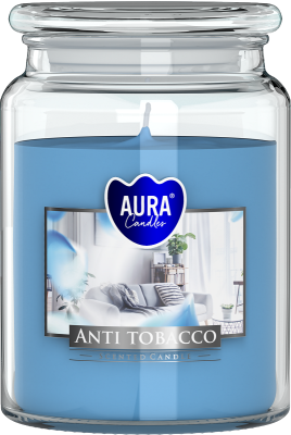 Bispol Aura snd99-69 Antytabak duża świeca zapachowa w słoju z wieczkiem 100h