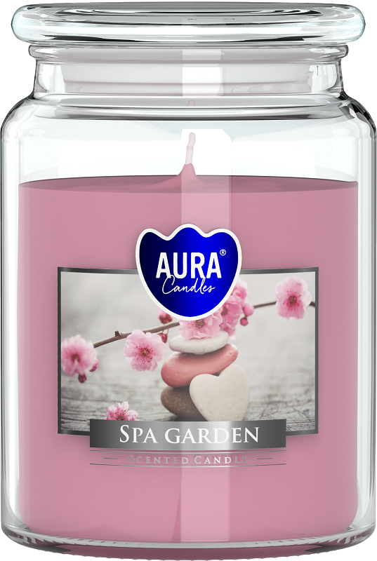 Bispol Aura snd99-254 Spa Garden duża świeca zapachowa w słoju z wieczkiem 100h