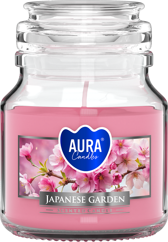 Bispol Aura snd71-476 Japoński Ogród świeca zapachowa w małym słoiku z wieczkiem 28H