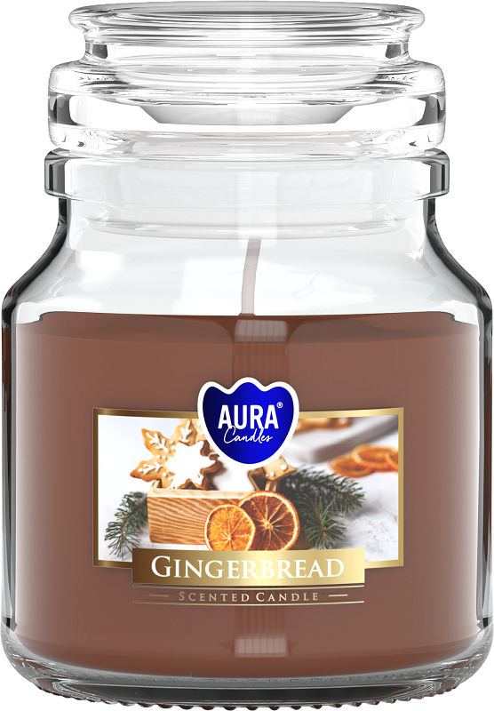 Bispol Aura snd71-346 Pierniczki świeca zapachowa w małym słoiku z wieczkiem 28H