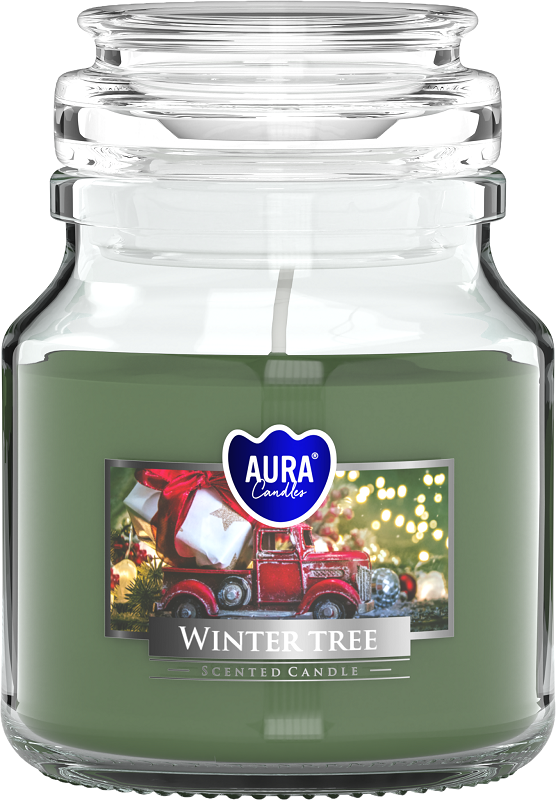 Bispol Aura snd71-348 Zimowe Drzewko świeca zapachowa w małym słoiku z wieczkiem 28H