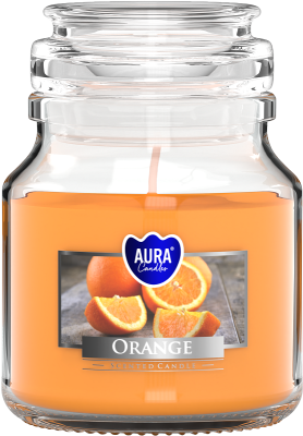 Bispol Aura snd71-63 Pomarańcza świeca zapachowa w małym słoiku z wieczkiem 28H