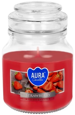 Bispol Aura snd71-73 Truskawka świeca zapachowa w małym słoiku z wieczkiem 28H