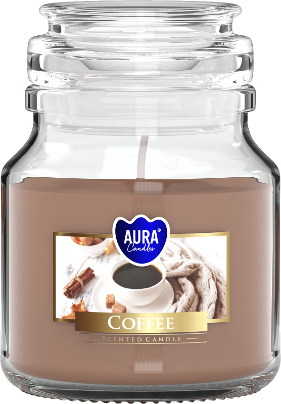 Bispol Aura snd71-89 Kawa świeca zapachowa w małym słoiku z wieczkiem 28H