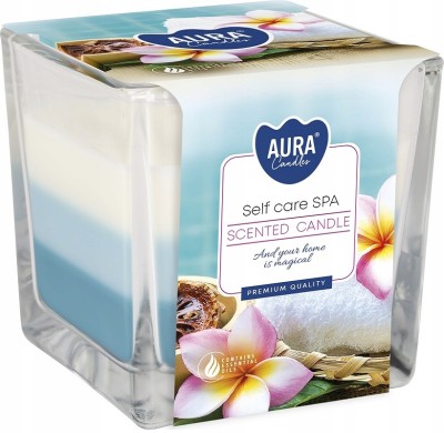 Bispol Aura snk80-363 SELF CARE SPA trójkolorowa świeca zapachowa w szkle - 32H