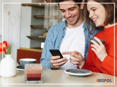 Bispol Aura snk80-356 HIBISKUS i BIAŁA SZAŁWIA trójkolorowa świeca zapachowa w szkle - 32H