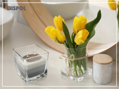 Bispol Aura snk80-254 OGRÓD SPA trójkolorowa świeca zapachowa w szkle - 32H