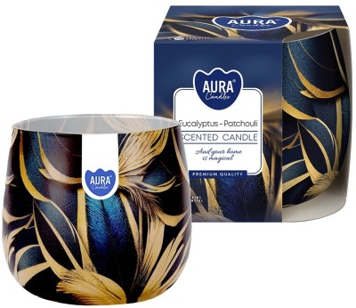 Bispol Aura sn71s-60 EUKALIPTUS - PACZULA świeca zapachowa w szkle z wzorem - 20h