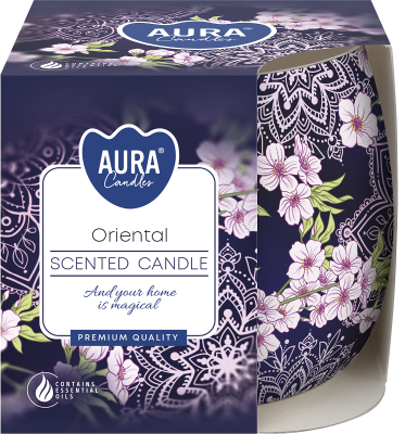 Bispol Aura sn71s-47 ORIENTAL świeca zapachowa w szkle z wzorem - 20h