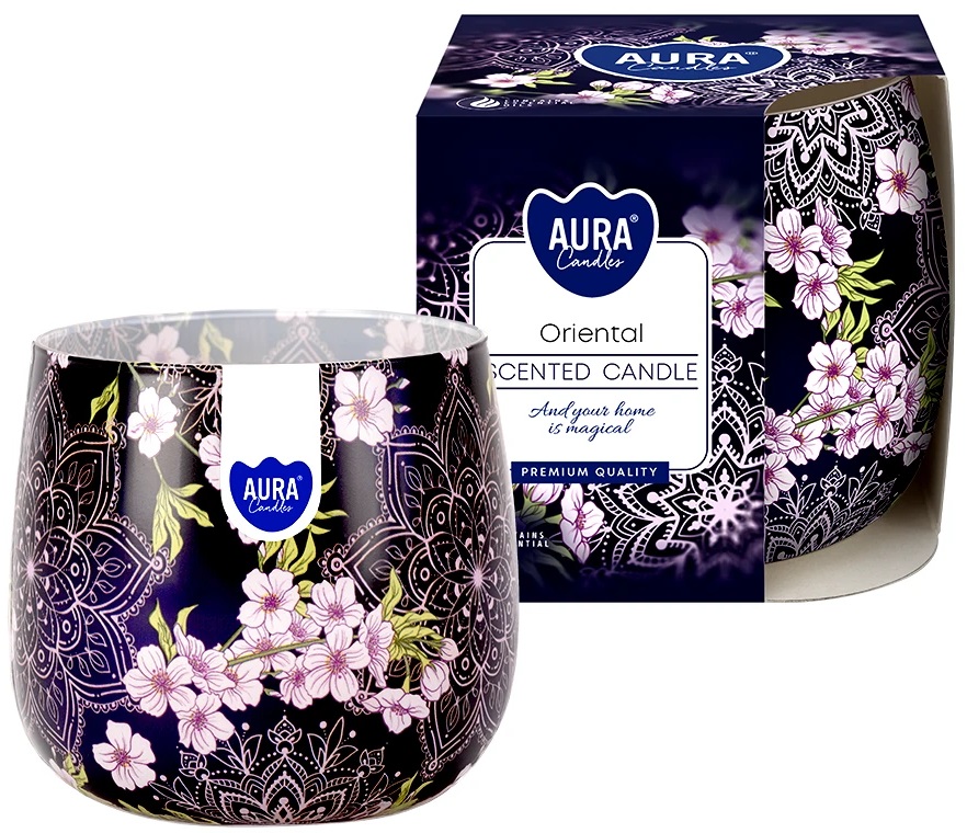 Bispol Aura sn71s-47 ORIENTAL świeca zapachowa w szkle z wzorem - 20h