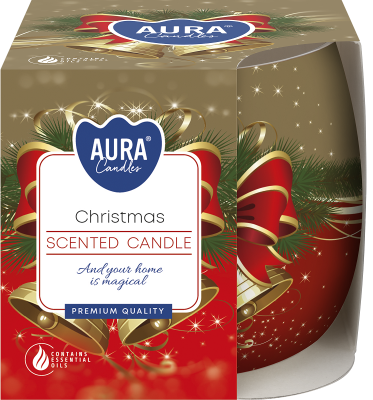 Bispol Aura sn71s-02 BOŻE NARODZENIE świeca zapachowa w szkle z wzorem - 20h