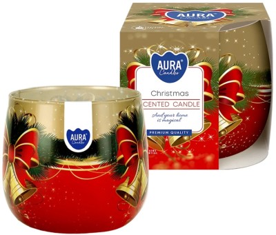 Bispol Aura sn71s-02 BOŻE NARODZENIE świeca zapachowa w szkle z wzorem - 20h